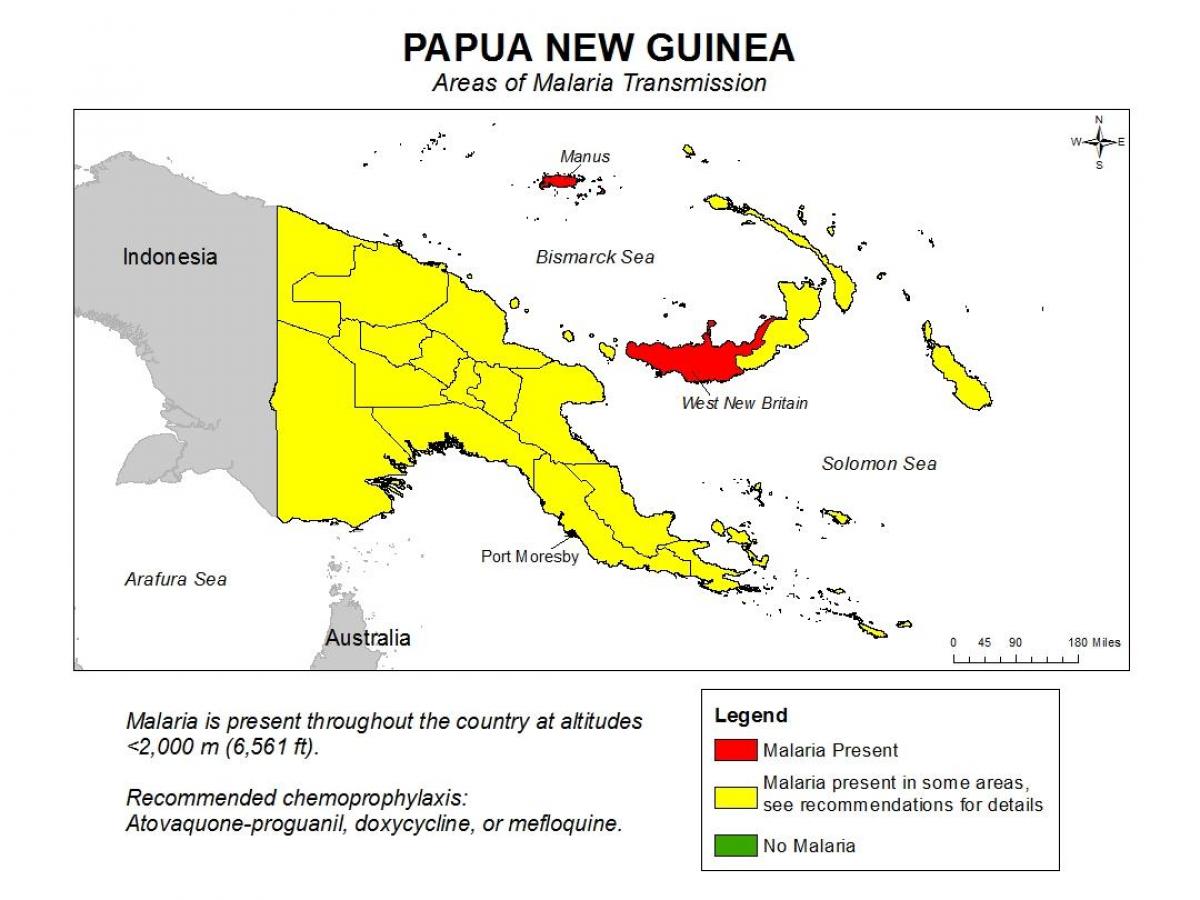 kat jeyografik nan papua new guinea malarya